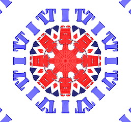 Image showing Ethnic pattern. Abstract kaleidoscope  fabric design.