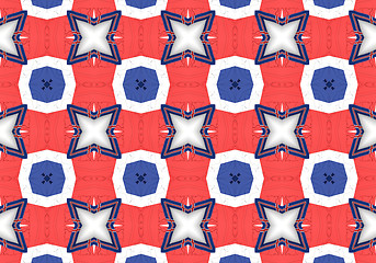 Image showing Ethnic pattern. Abstract kaleidoscope  fabric design.