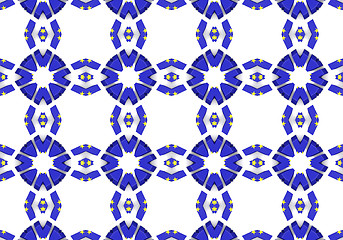 Image showing Ethnic pattern. Abstract kaleidoscope  fabric design.