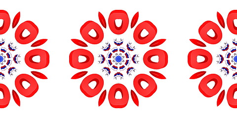 Image showing Ethnic pattern. Abstract kaleidoscope  fabric design.