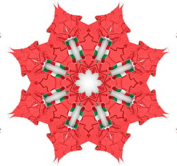 Image showing Ethnic pattern. Abstract kaleidoscope  fabric design.