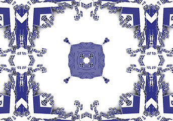 Image showing Ethnic pattern. Abstract kaleidoscope  fabric design.