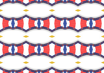 Image showing Ethnic pattern. Abstract kaleidoscope  fabric design.