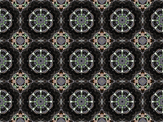 Image showing Ethnic pattern. Abstract kaleidoscope  fabric design.