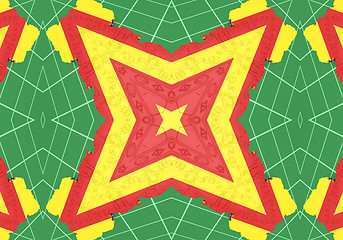 Image showing Ethnic pattern. Abstract kaleidoscope  fabric design.