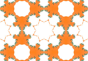 Image showing Ethnic pattern. Abstract kaleidoscope  fabric design.