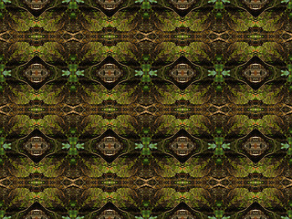 Image showing Ethnic pattern. Abstract kaleidoscope  fabric design.