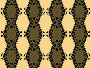 Image showing Ethnic pattern. Abstract kaleidoscope  fabric design.