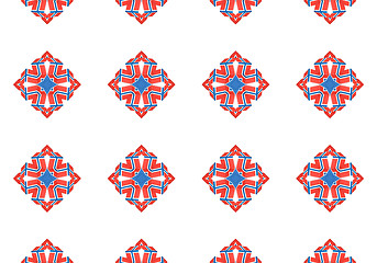 Image showing Ethnic pattern. Abstract kaleidoscope  fabric design.