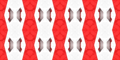 Image showing Ethnic pattern. Abstract kaleidoscope  fabric design.