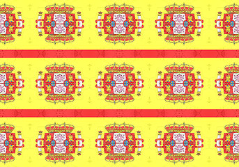Image showing Ethnic pattern. Abstract fabric design.
