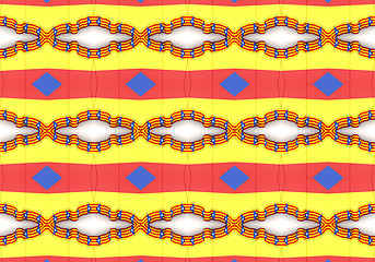 Image showing Ethnic pattern. Abstract kaleidoscope  fabric design.