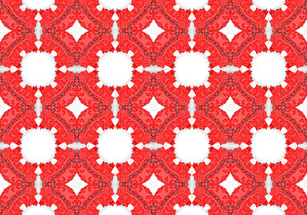 Image showing Ethnic pattern. Abstract kaleidoscope  fabric design.