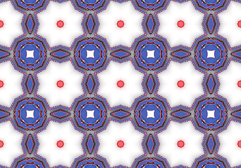 Image showing Ethnic pattern. Abstract kaleidoscope  fabric design.