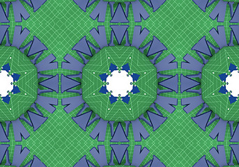 Image showing Ethnic pattern. Abstract kaleidoscope  fabric design.