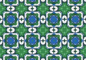 Image showing Ethnic pattern. Abstract kaleidoscope  fabric design.