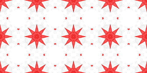 Image showing Ethnic pattern. Abstract kaleidoscope  fabric design.