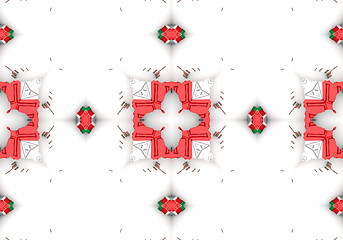 Image showing Ethnic pattern. Abstract kaleidoscope  fabric design.