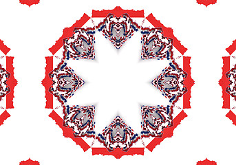 Image showing Ethnic pattern. Abstract kaleidoscope  fabric design.