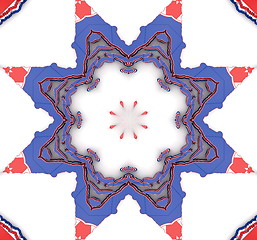 Image showing Ethnic pattern. Abstract kaleidoscope  fabric design.