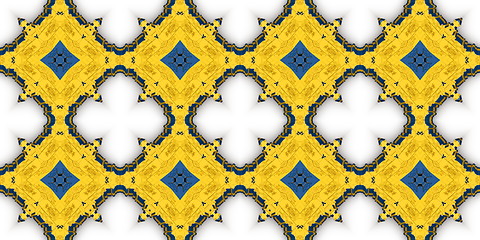 Image showing Ethnic pattern. Abstract fabric design.