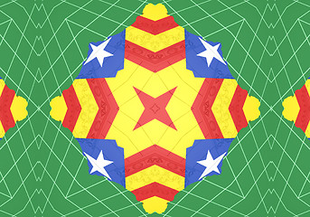 Image showing Ethnic pattern. Abstract kaleidoscope  fabric design.