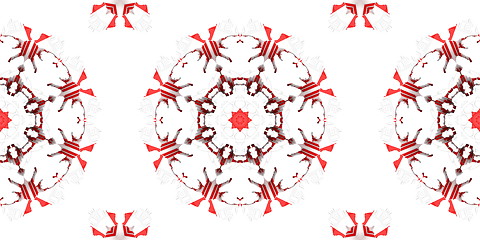 Image showing Ethnic pattern. Abstract kaleidoscope  fabric design.