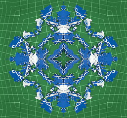 Image showing Ethnic pattern. Abstract kaleidoscope  fabric design.