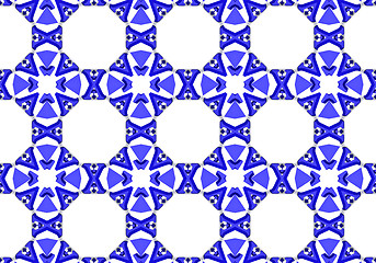 Image showing Ethnic pattern. Abstract kaleidoscope  fabric design.