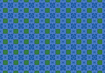 Image showing Ethnic pattern. Abstract kaleidoscope  fabric design.