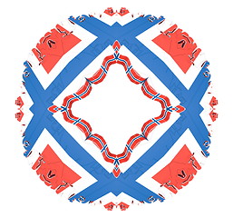 Image showing Ethnic pattern. Abstract kaleidoscope  fabric design.