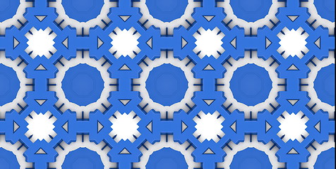 Image showing Ethnic pattern. Abstract kaleidoscope  fabric design.