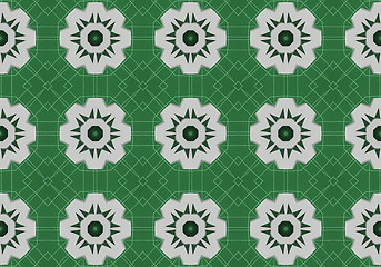 Image showing Ethnic pattern. Abstract kaleidoscope  fabric design.