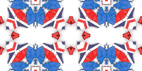 Image showing Ethnic pattern. Abstract kaleidoscope  fabric design.