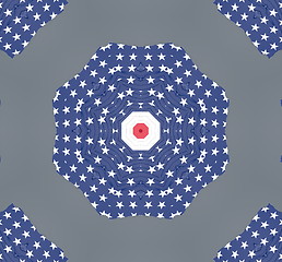 Image showing Ethnic pattern. Abstract kaleidoscope  fabric design.