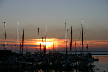 Image showing Boats in the evening