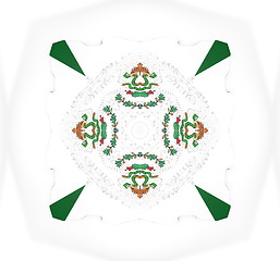 Image showing Ethnic pattern. Abstract kaleidoscope  fabric design.