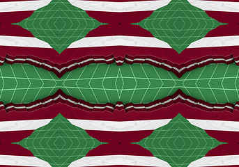 Image showing Ethnic pattern. Abstract kaleidoscope  fabric design.