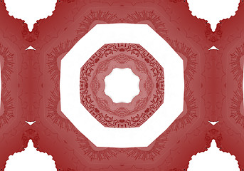 Image showing Ethnic pattern. Abstract kaleidoscope  fabric design.