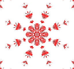 Image showing Ethnic pattern. Abstract kaleidoscope  fabric design.