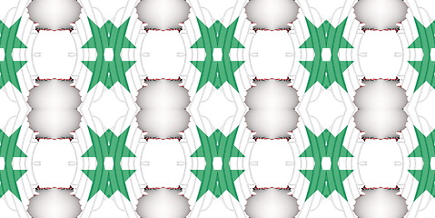 Image showing Ethnic pattern. Abstract kaleidoscope  fabric design.