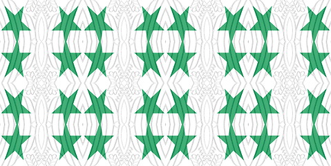 Image showing Ethnic pattern. Abstract kaleidoscope  fabric design.