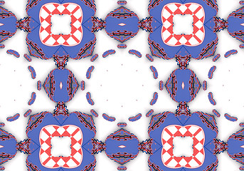 Image showing Ethnic pattern. Abstract kaleidoscope  fabric design.