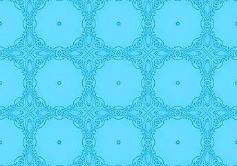 Image showing Ethnic pattern. Abstract kaleidoscope  fabric design.