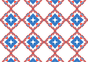 Image showing Ethnic pattern. Abstract kaleidoscope  fabric design.