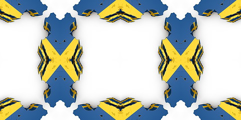 Image showing Ethnic pattern. Abstract kaleidoscope  fabric design.