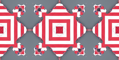 Image showing Ethnic pattern. Abstract kaleidoscope  fabric design.