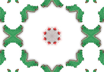 Image showing Ethnic pattern. Abstract kaleidoscope  fabric design.