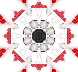 Image showing Ethnic pattern. Abstract kaleidoscope  fabric design.