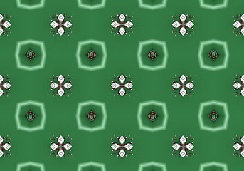 Image showing Ethnic pattern. Abstract kaleidoscope  fabric design.